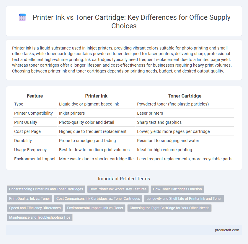 Printer Ink vs Toner Cartridge: Key Differences for Office Supply Choices