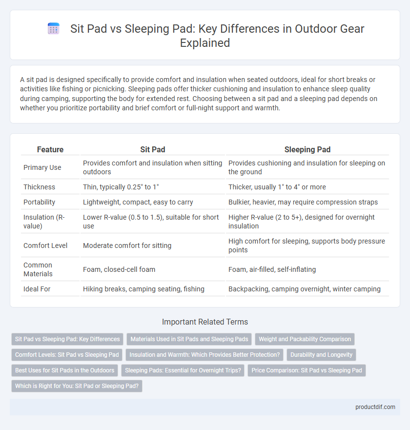 Sit Pad vs Sleeping Pad: Key Differences in Outdoor Gear Explained