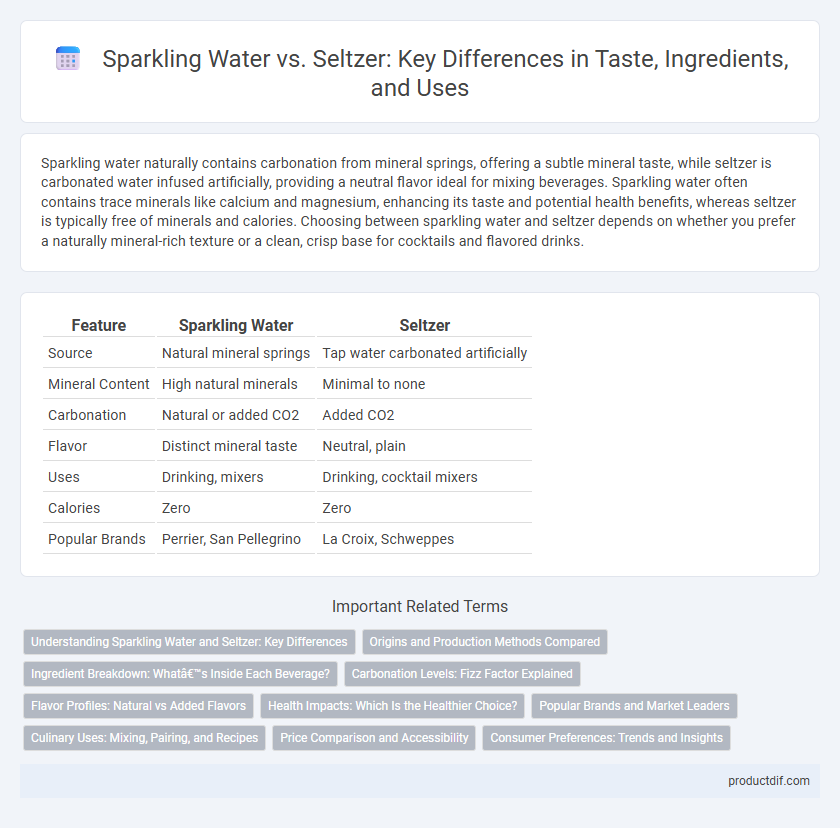 Sparkling Water vs. Seltzer: Key Differences in Taste, Ingredients, and Uses