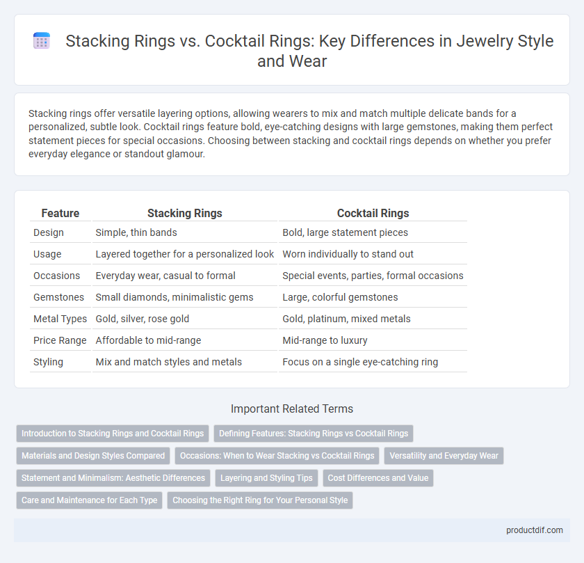 Stacking Rings vs. Cocktail Rings: Key Differences in Jewelry Style and Wear