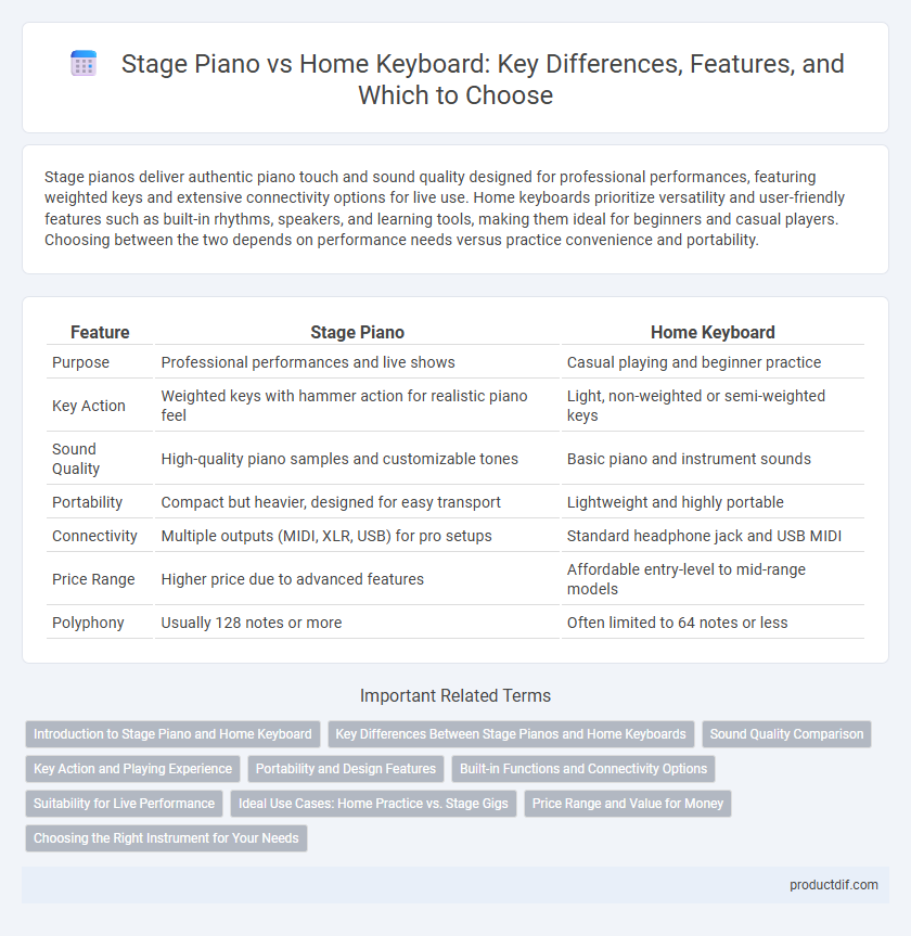 Stage Piano vs Home Keyboard: Key Differences, Features, and Which to Choose