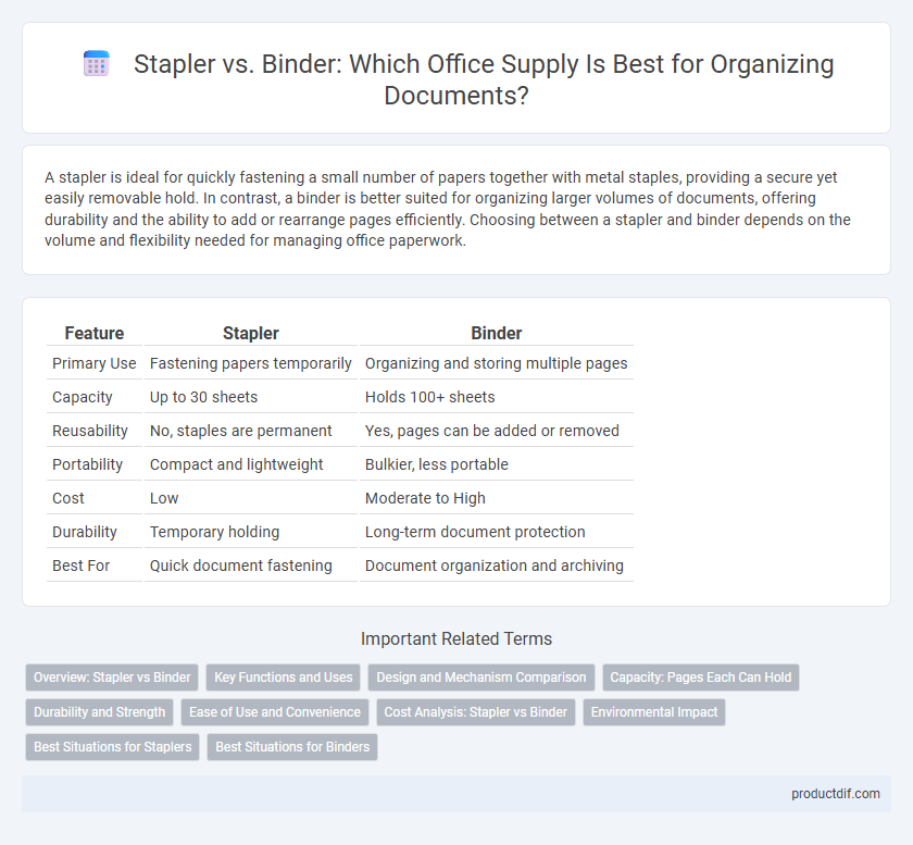 Stapler vs. Binder: Which Office Supply Is Best for Organizing Documents?