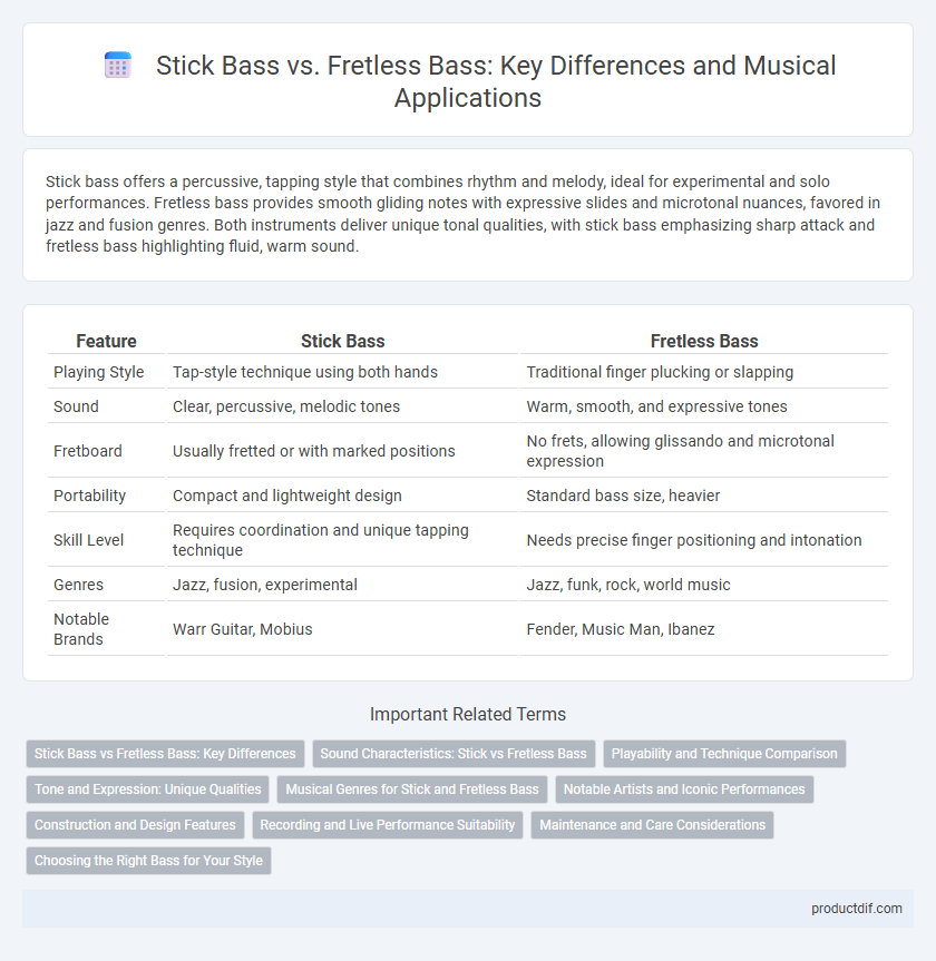 Stick Bass vs. Fretless Bass: Key Differences and Musical Applications