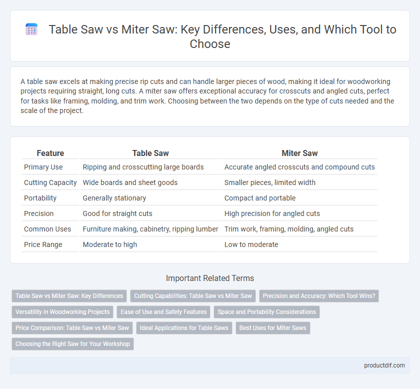 Table Saw vs Miter Saw: Key Differences, Uses, and Which Tool to Choose