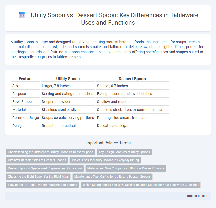 Utility Spoon vs. Dessert Spoon: Key Differences in Tableware Uses and Functions