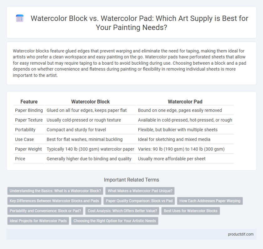 Watercolor Block vs. Watercolor Pad: Which Art Supply is Best for Your Painting Needs?