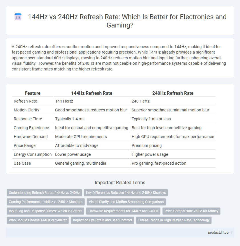 144Hz vs 240Hz Refresh Rate: Which Is Better for Electronics and Gaming?
