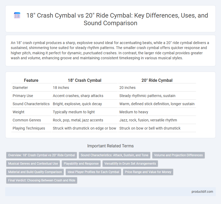 18 Crash Cymbal vs 20 Ride Cymbal: Key Differences, Uses, and Sound Comparison