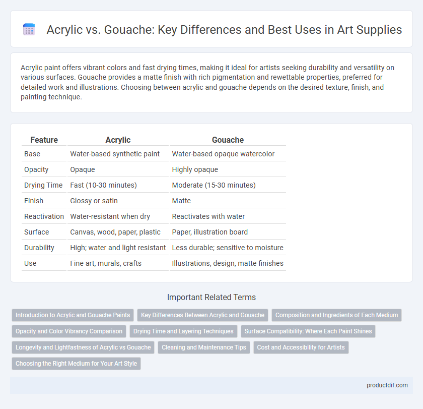 Acrylic vs. Gouache: Key Differences and Best Uses in Art Supplies