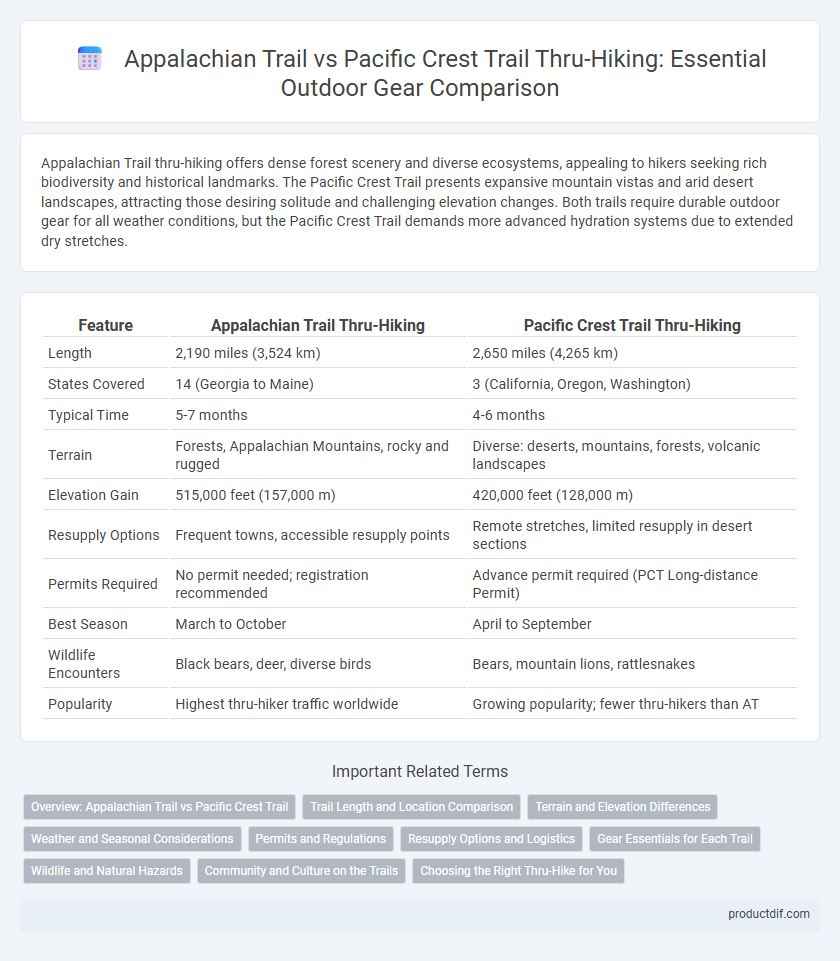 Appalachian Trail vs Pacific Crest Trail Thru-Hiking: Essential Outdoor Gear Comparison