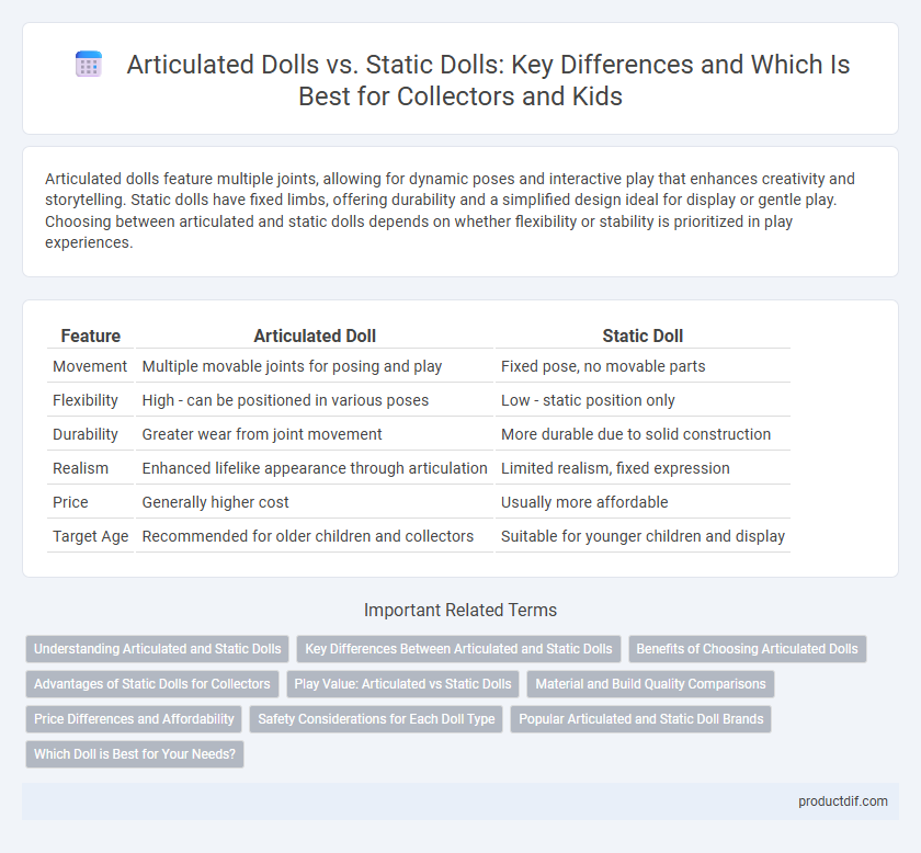 Articulated Dolls vs. Static Dolls: Key Differences and Which Is Best for Collectors and Kids