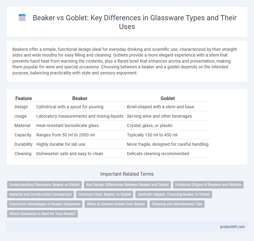 Beaker vs Goblet: Key Differences in Glassware Types and Their Uses