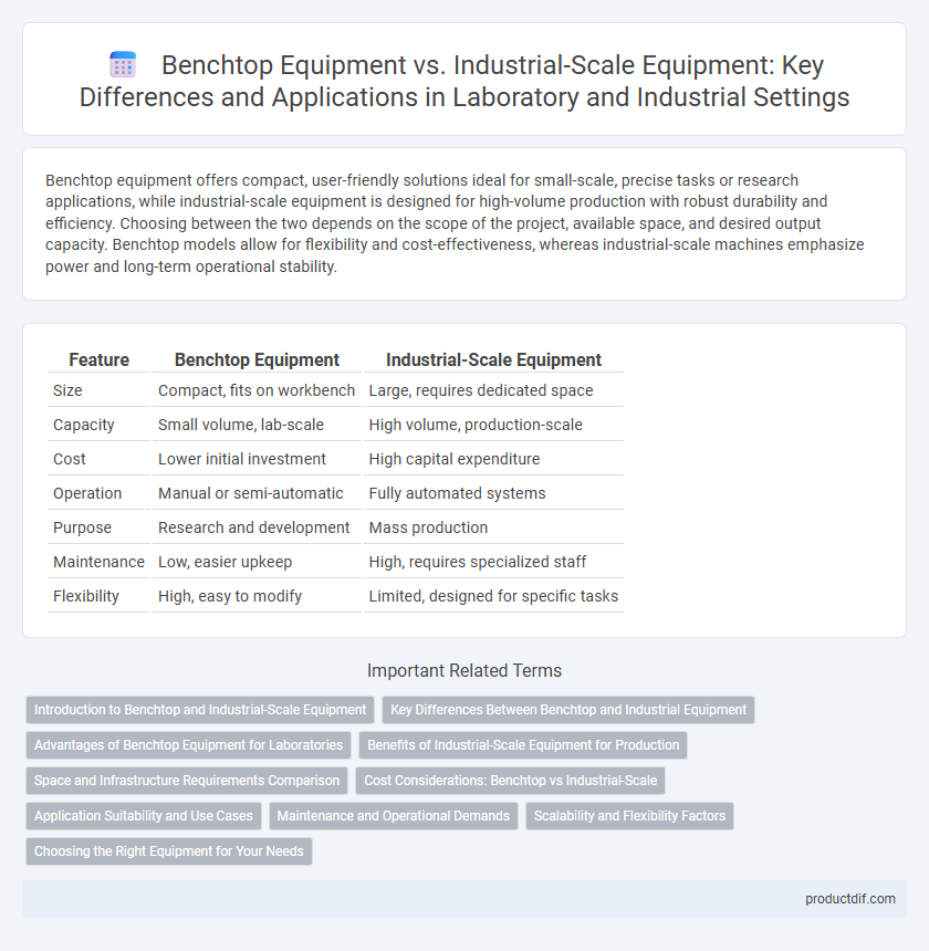 Benchtop Equipment vs. Industrial-Scale Equipment: Key Differences and Applications in Laboratory and Industrial Settings