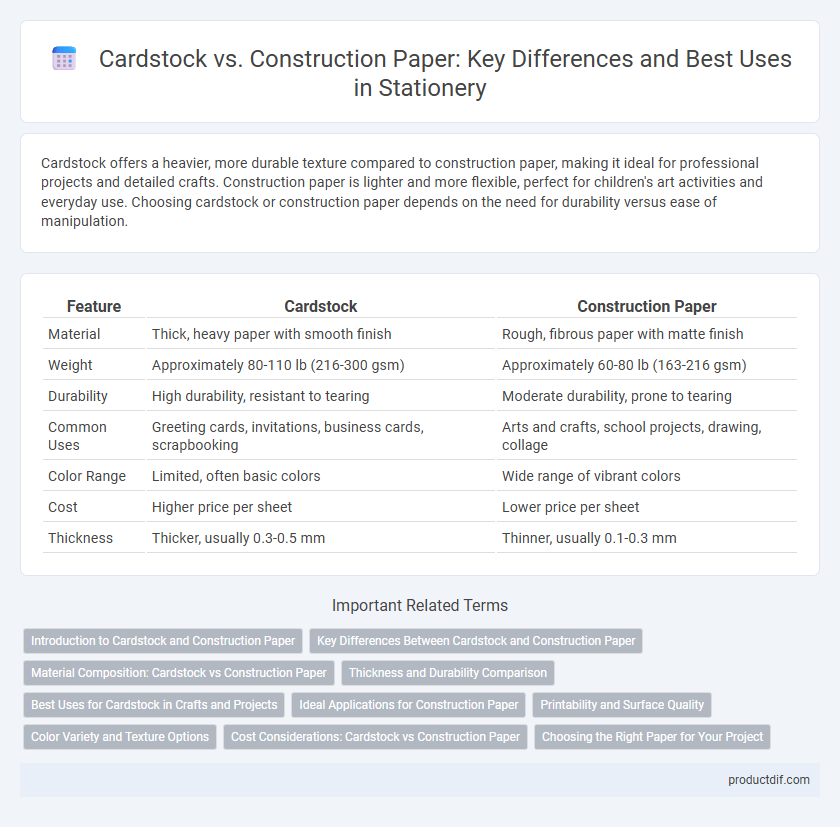 Cardstock vs. Construction Paper: Key Differences and Best Uses in Stationery