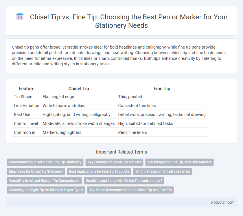 Chisel Tip vs. Fine Tip: Choosing the Best Pen or Marker for Your Stationery Needs