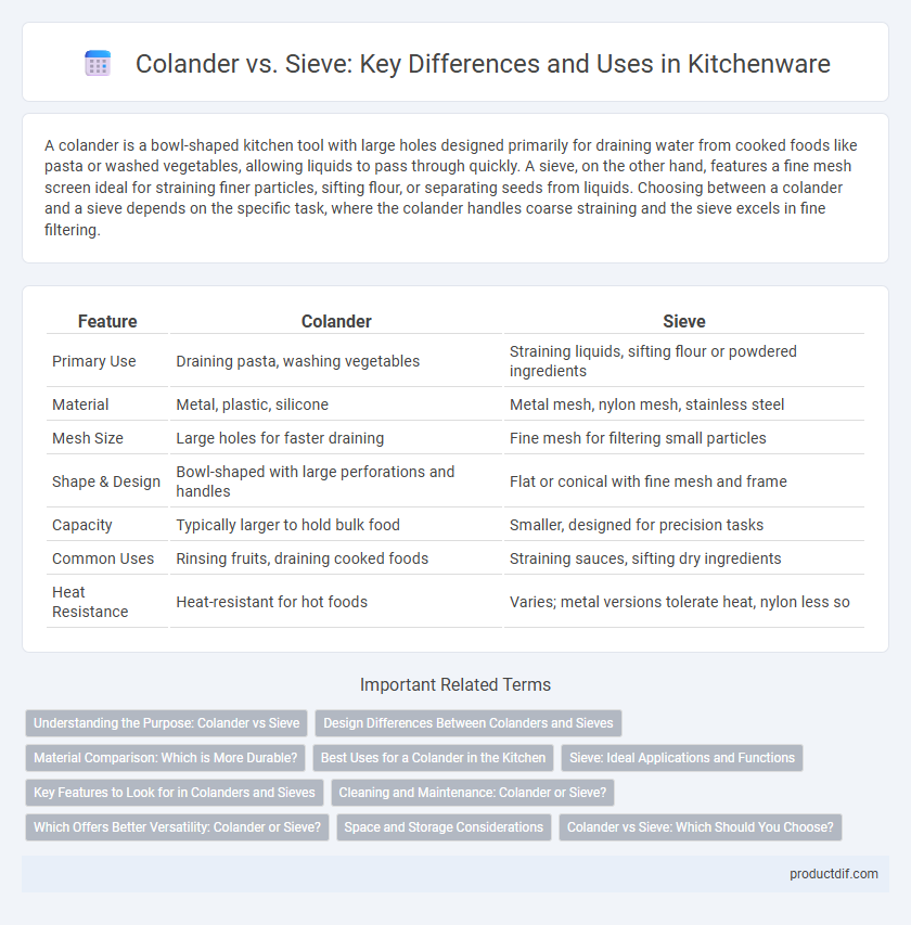 Colander vs. Sieve: Key Differences and Uses in Kitchenware
