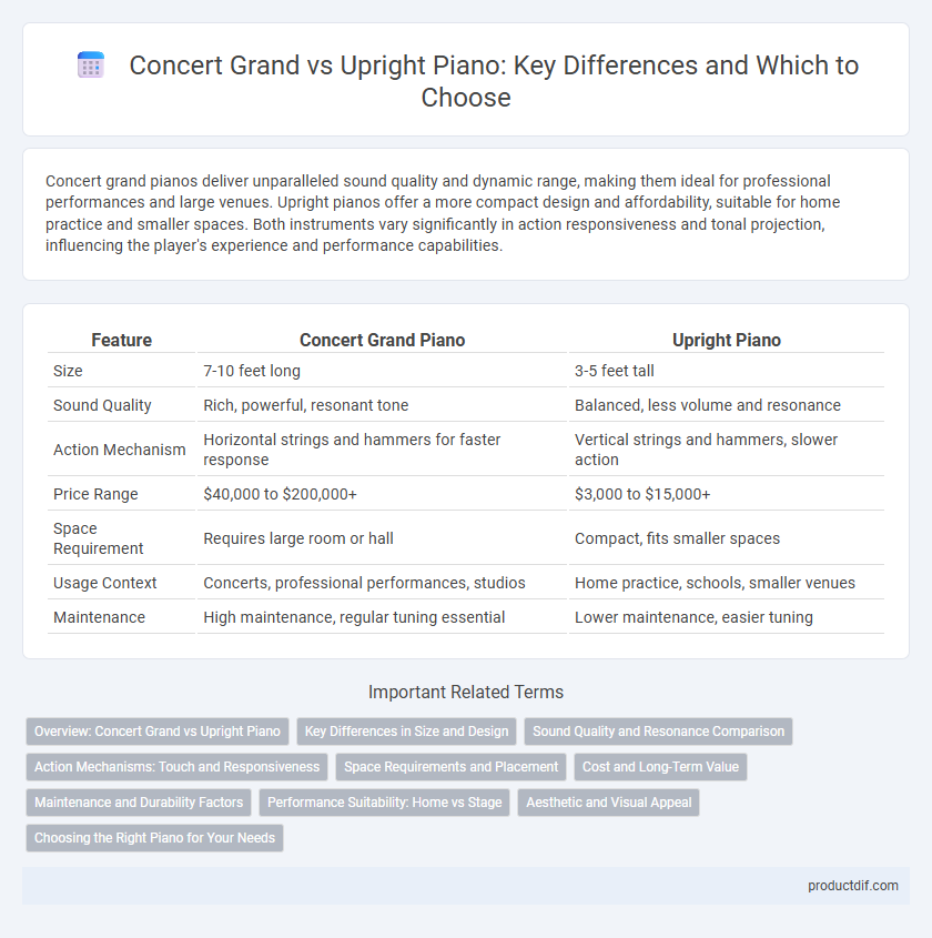 Concert Grand vs Upright Piano: Key Differences and Which to Choose