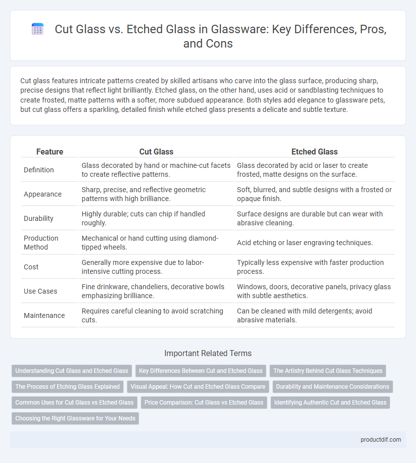 Cut Glass vs. Etched Glass in Glassware: Key Differences, Pros, and Cons