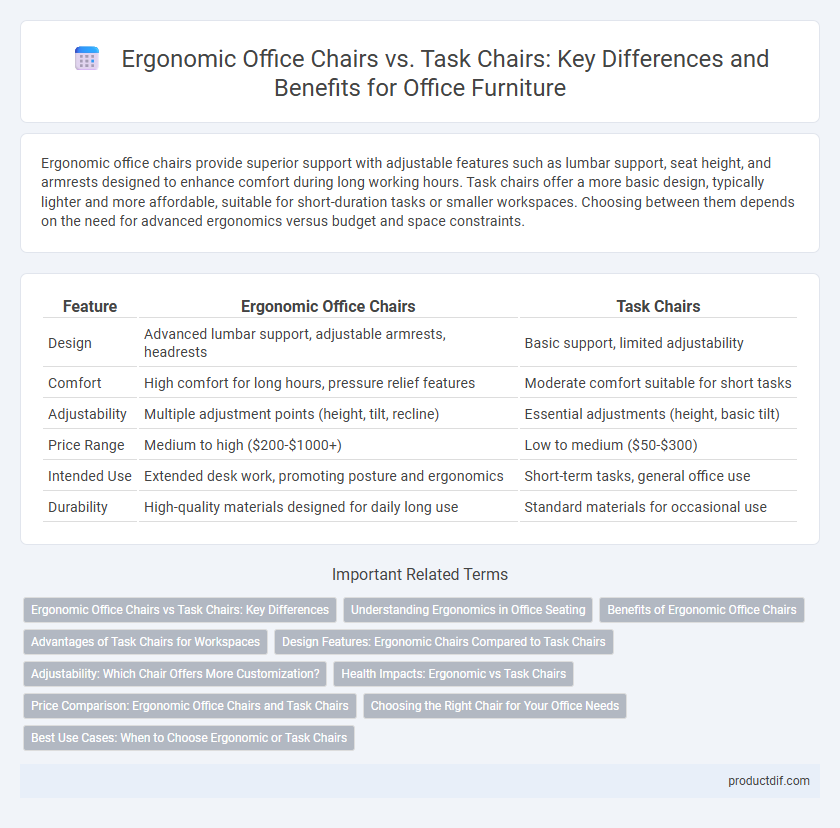 Ergonomic Office Chairs vs. Task Chairs: Key Differences and Benefits for Office Furniture
