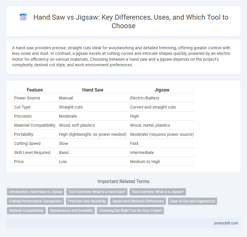 Hand Saw vs Jigsaw: Key Differences, Uses, and Which Tool to Choose