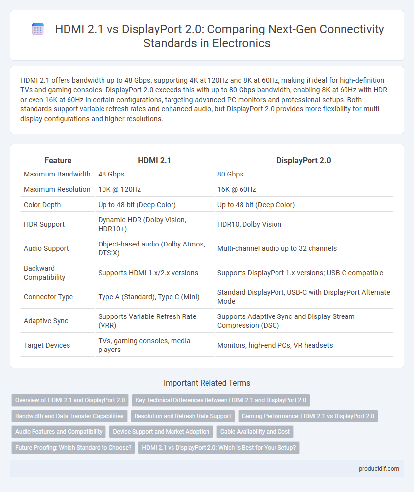 HDMI 2.1 vs DisplayPort 2.0: Comparing Next-Gen Connectivity Standards in Electronics