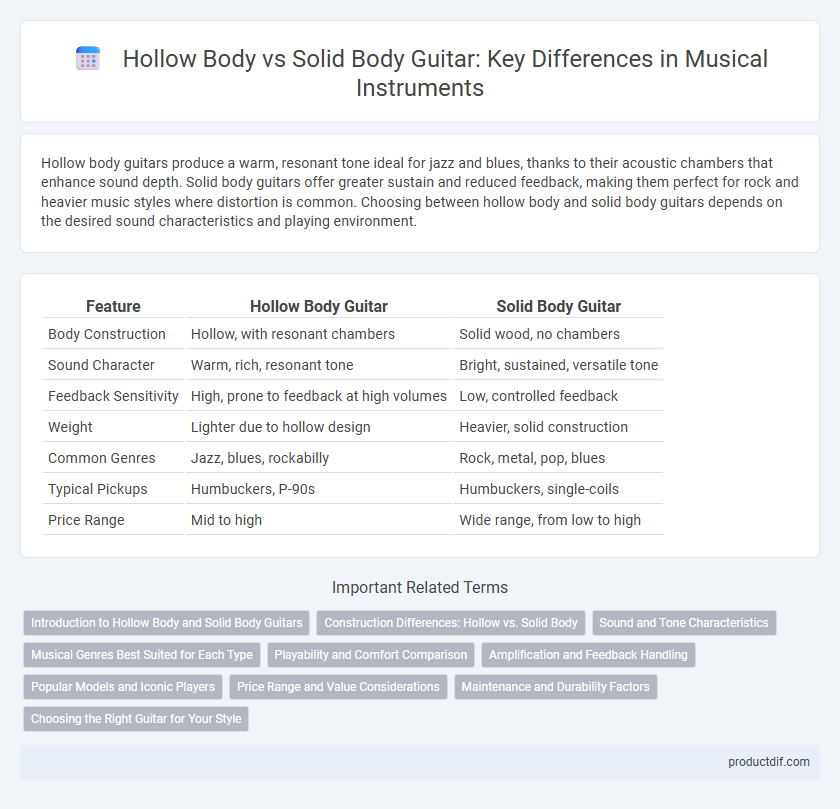 Hollow Body vs Solid Body Guitar: Key Differences in Musical Instruments