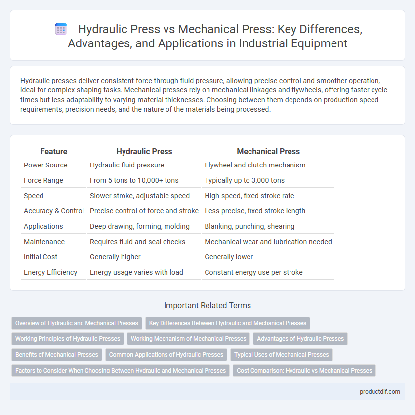 Hydraulic Press vs Mechanical Press: Key Differences, Advantages, and Applications in Industrial Equipment
