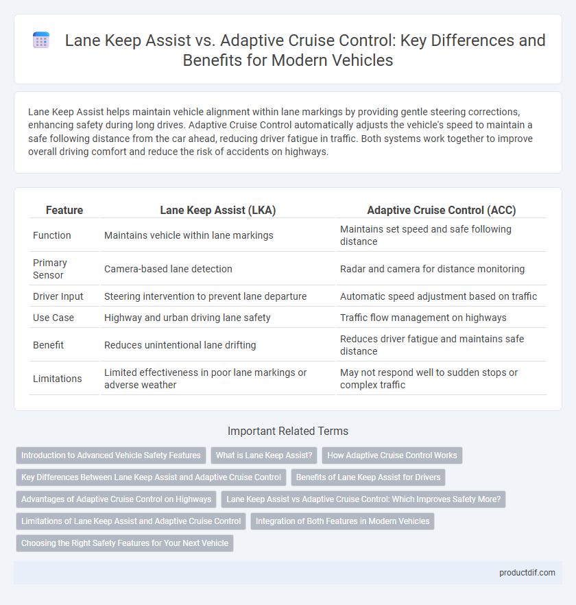 Lane Keep Assist vs. Adaptive Cruise Control: Key Differences and Benefits for Modern Vehicles