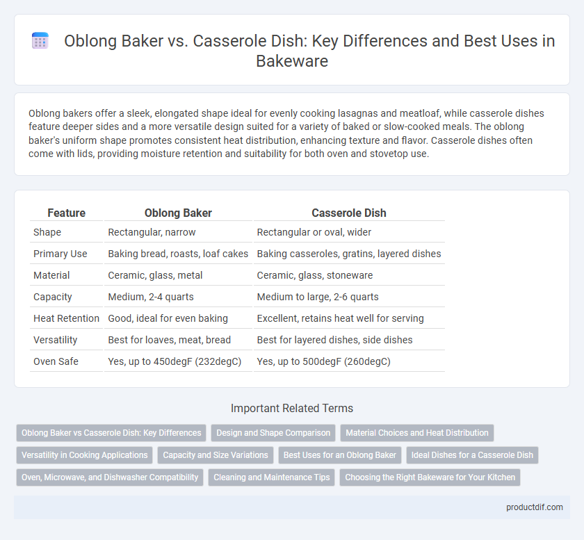 Oblong Baker vs. Casserole Dish: Key Differences and Best Uses in Bakeware