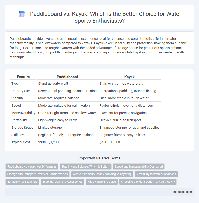 Paddleboard vs. Kayak: Which is the Better Choice for Water Sports Enthusiasts?