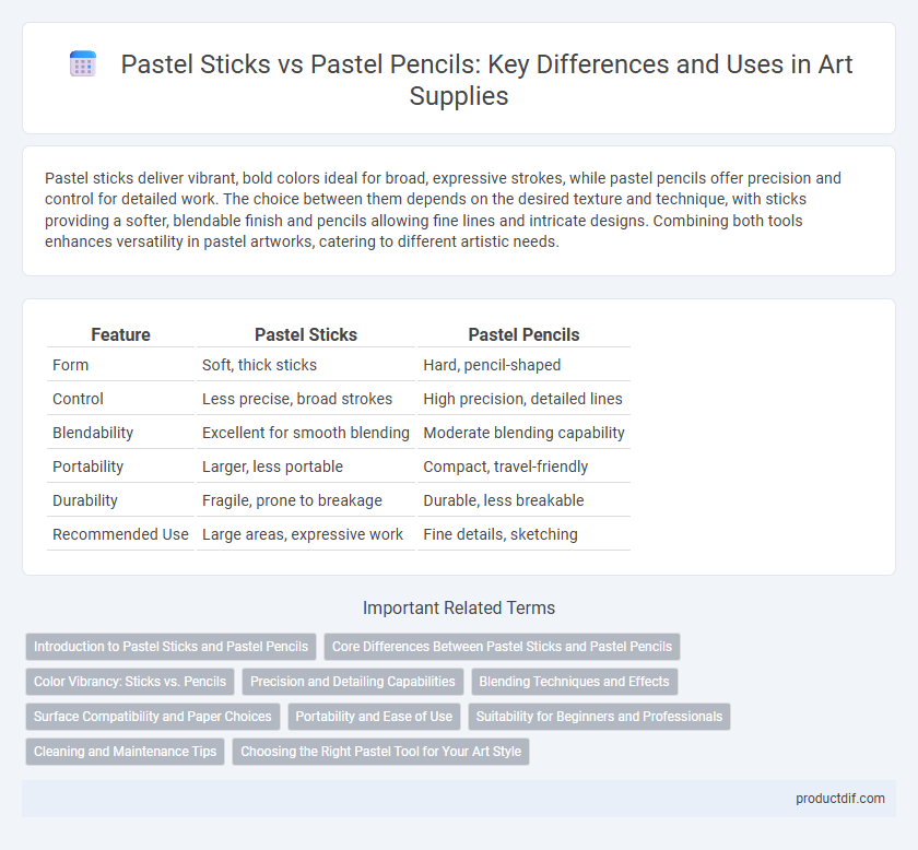 Pastel Sticks vs Pastel Pencils: Key Differences and Uses in Art Supplies