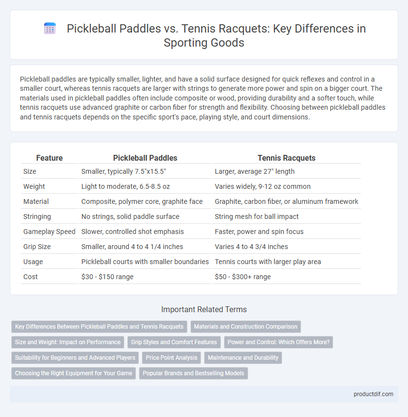 Pickleball Paddles vs. Tennis Racquets: Key Differences in Sporting Goods