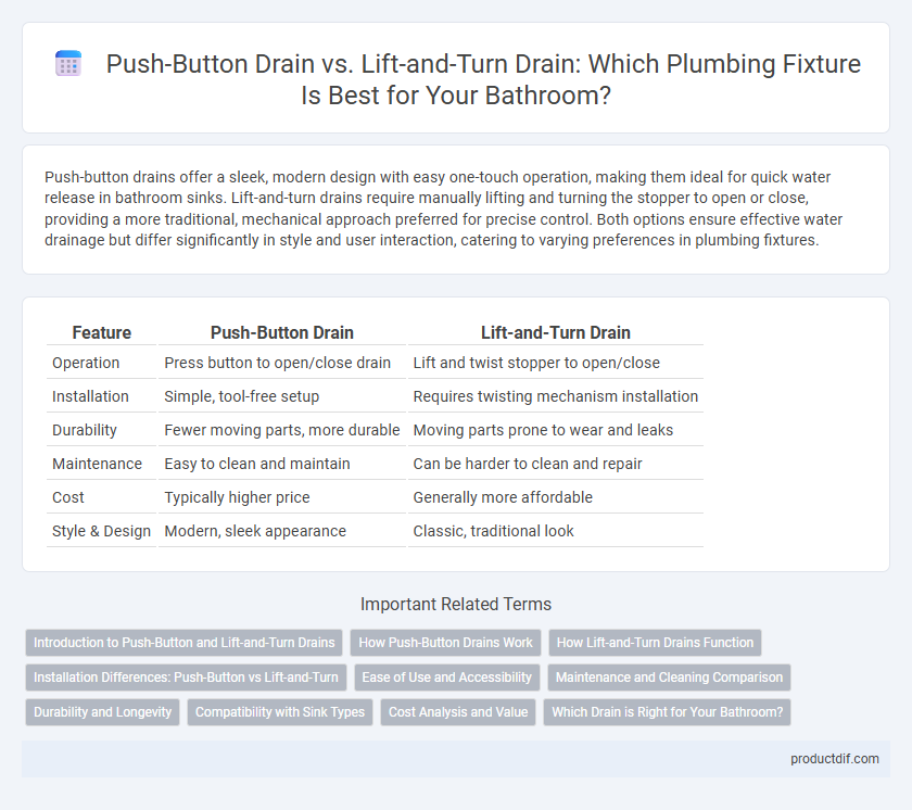 Push-Button Drain vs. Lift-and-Turn Drain: Which Plumbing Fixture Is Best for Your Bathroom?