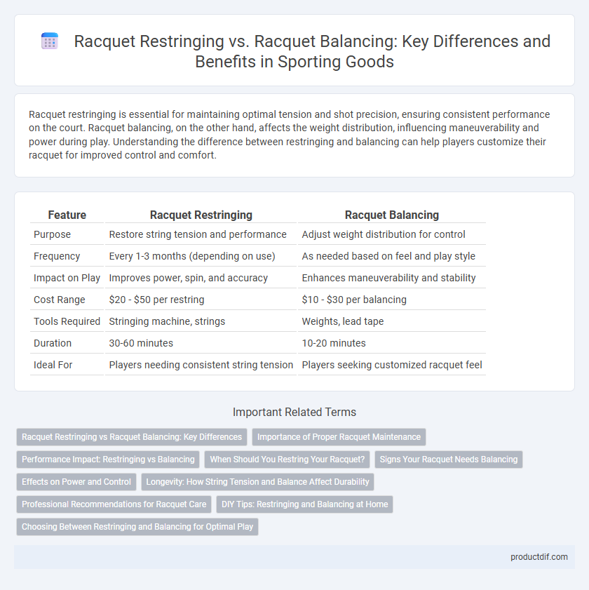 Racquet Restringing vs. Racquet Balancing: Key Differences and Benefits in Sporting Goods