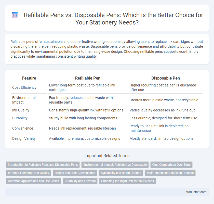 Refillable Pens vs. Disposable Pens: Which is the Better Choice for Your Stationery Needs?