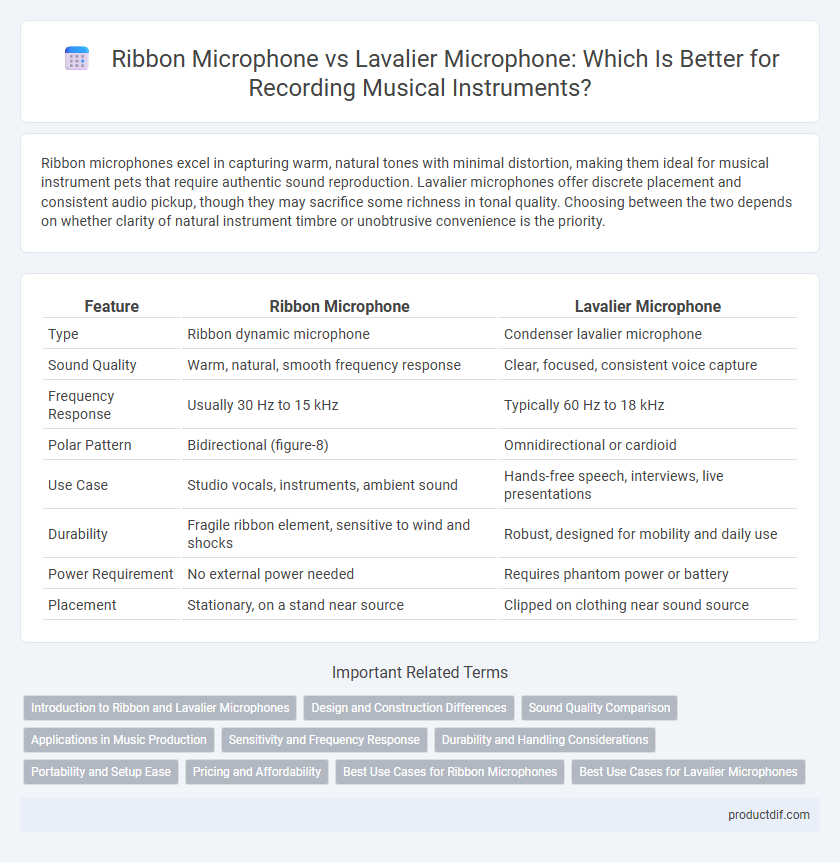Ribbon Microphone vs Lavalier Microphone: Which Is Better for Recording Musical Instruments?