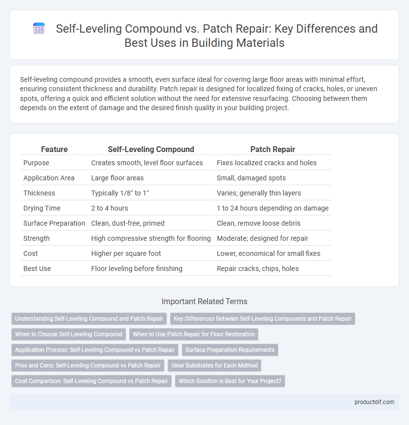 Self-Leveling Compound vs. Patch Repair: Key Differences and Best Uses in Building Materials