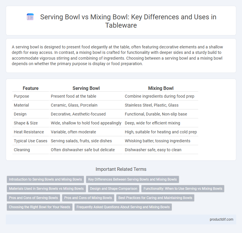 Serving Bowl vs Mixing Bowl: Key Differences and Uses in Tableware