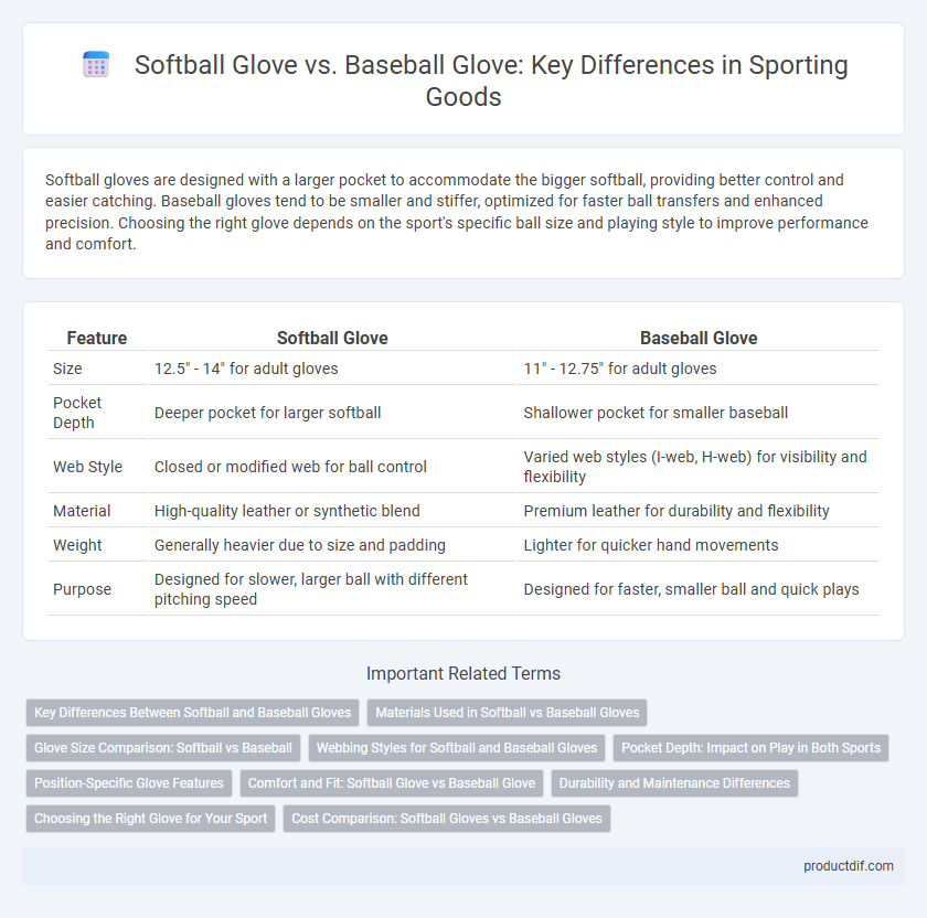 Softball Glove vs. Baseball Glove: Key Differences in Sporting Goods
