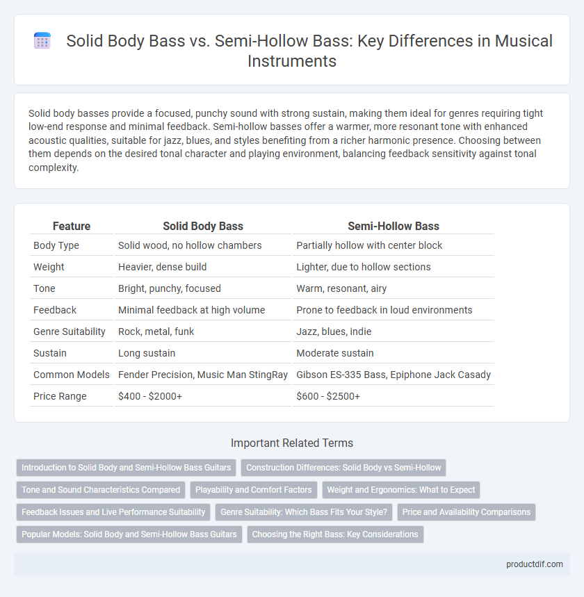 Solid Body Bass vs. Semi-Hollow Bass: Key Differences in Musical Instruments