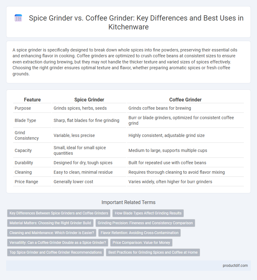 Spice Grinder vs. Coffee Grinder: Key Differences and Best Uses in Kitchenware