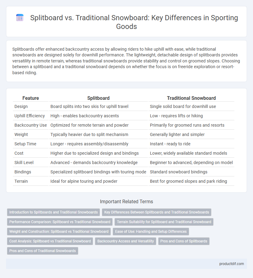 Splitboard vs. Traditional Snowboard: Key Differences in Sporting Goods