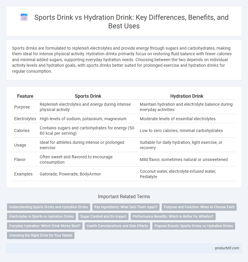 Sports Drink vs Hydration Drink: Key Differences, Benefits, and Best Uses