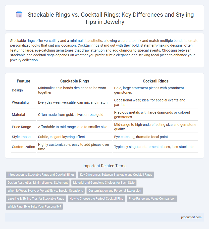 Stackable Rings vs. Cocktail Rings: Key Differences and Styling Tips in Jewelry