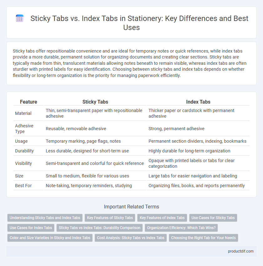 Sticky Tabs vs. Index Tabs in Stationery: Key Differences and Best Uses