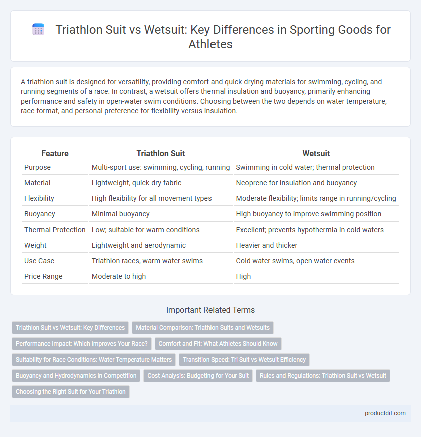 Triathlon Suit vs Wetsuit: Key Differences in Sporting Goods for Athletes