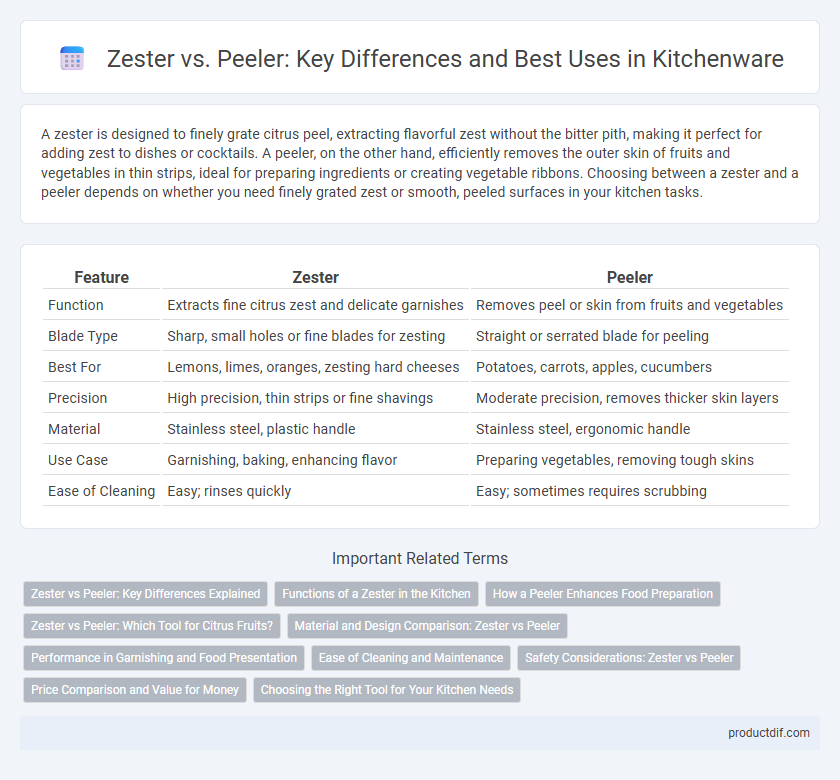 Zester vs. Peeler: Key Differences and Best Uses in Kitchenware