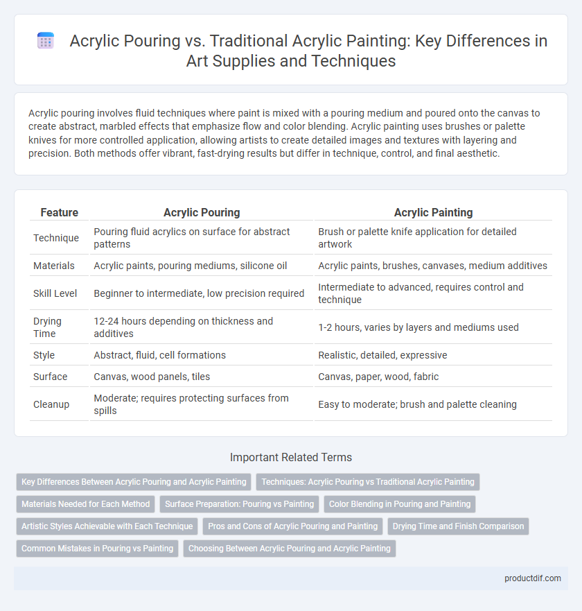 Acrylic Pouring vs. Traditional Acrylic Painting: Key Differences in Art Supplies and Techniques