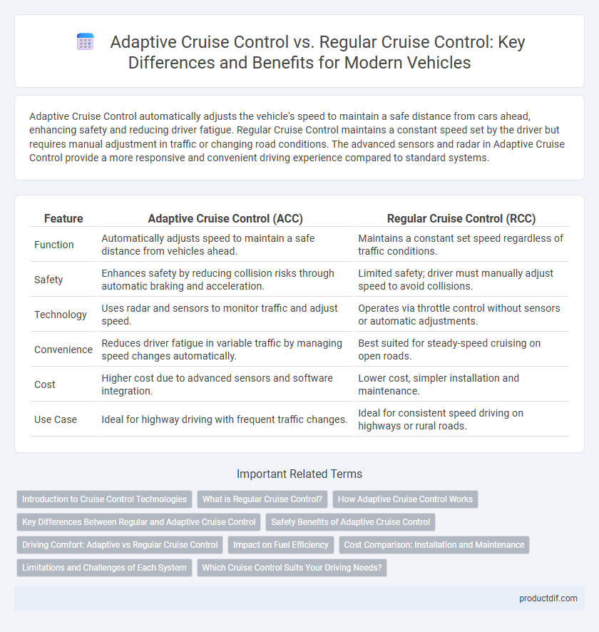 Adaptive Cruise Control vs. Regular Cruise Control: Key Differences and Benefits for Modern Vehicles