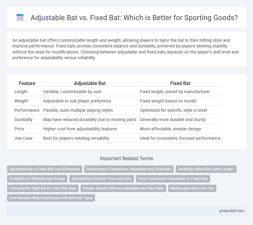 Adjustable Bat vs. Fixed Bat: Which is Better for Sporting Goods?